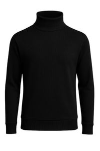 <b>Black</b> Winter <b>Turtleneck</b> <b>Men's</b> 100% Cotton Eco-Friendly Sweater Ribbed Knit Pullover Long Sleeve Crew Neck Alternative - Product Image 4