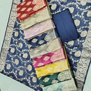 Costume en soie pure Banarasi 3 pièces jaal - Product Image 1