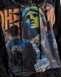 Sweat à capuche délavé à l'acide 430 g/m² en molleton bouclette vierge avec effet vieilli et doublure gaufrée pour homme - Product Image 2