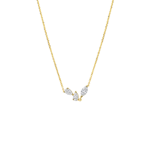 Collier en or minimaliste avec pendentif en diamant de culture Dali Pear & Marquise, bijou de mariée délicat, cadeau idéal - Product Image 1