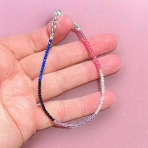 Natural Black Spinel Pink Topaz Bracelet Sterling Silver 925 Gemstone Jewelry Handmade Gift For Women - Product Image 4