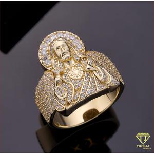 Anillo Religioso de Plata de Ley 925 Premium con Diamante Cultivado en Laboratorio y Piedra Brillante para Minoristas de Joyería - Product Image 2