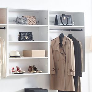Sistema Armadio a Parete in Legno Bianco Devi: Soluzione di Stoccaggio Elegante e Organizzata - Product Image 5