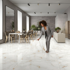 Carreaux en porcelaine Vistaar Avariyo effet travertin, 20 mm, 600x1200 mm, polis, aspect brique, antidérapants, pour salle de bain, extérieur et intérieur - Product Image 2