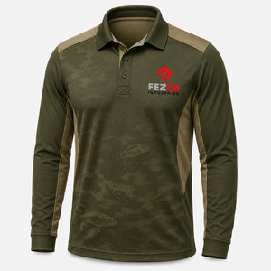 Camisa de Pesca Personalizada de Manga Larga para Hombre, Diseño de Lubina con Impresión por Sublimación, Protección UPF 50 Anti-UV, Polo de Poliéster - Product Image 5
