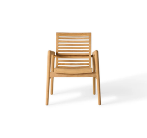 Silla de Jardín Moderna de Madera de Teca Sólida con Asiento y Respaldo de Listones, Diseño Minimalista de Sillón para Patio, Terraza, Resort, Hotel - Product Image 2