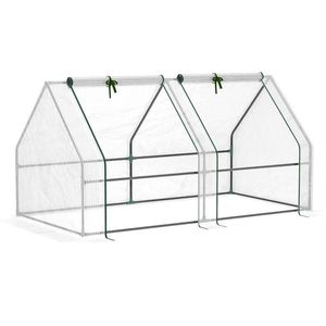 Mini Serra Portatile per Giardino Esterno 6 X 3 X 3 con Grandi Porte con Cerniera e Copertura UV/PE Bianca - Product Image 1