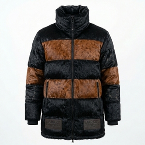 Chaqueta de Invierno para Hombre, Estilo Parka, con Parches, de Piel Sintética de Lujo, Gruesa, Resistente al Viento, para Uso Diario - Product Image 1