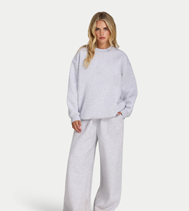 Sweat-shirt décontracté pour femme de haute qualité, col rond, avec revers côtelés personnalisés, couleur unie, pull-over imprimé sur le devant, hiver automne - Product Image 6