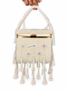 Bolso de Mano de Lujo para Mujer, con Cuentas y Flecos de Perlas, Hecho a Mano, para Fiestas - Product Image 1