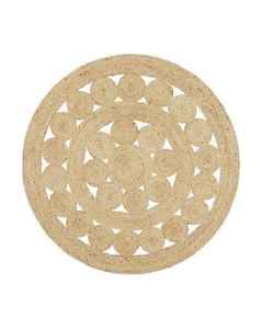 Alfombra lavable y plegable hecha de 100% yute natural para dormitorio y sala de estar. - Product Image 1