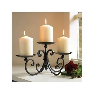 Matte Black Durable <b>Tall</b>/Large Wedding Dinner Taper Candle Stand Set 6 Aluminum Handmade Embossed Candle Holders for Home - Product Image 3
