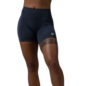 Shorts de sport sans couture taille haute bleu foncé pour femme – Compression extensible pour entraînement, fitness, yoga et confort quotidien - Product Image 1