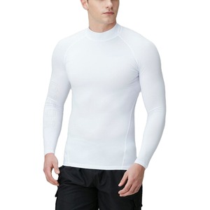 Men's White Long Sleeve <b>Compression</b> <b>Shirt</b> Quick Dry Sport Top Full Sleeve Polyester Fit - Product Image 1