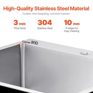 25 \ "In acciaio inox singolo lavello da cucina supporto lavello con barra - Product Image 3