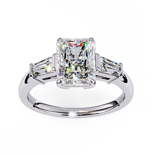 Anillo de Compromiso con Moissanita Corte Radiante, Oro Sólido de 18K, Engaste de Puntas, Joyería Clásica para Mujer - Product Image 4