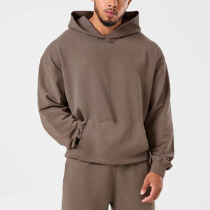 Sweat-shirts surdimensionnés pour hommes, vente en gros, épaules tombantes, respirants, 350 g/m², épais, en polaire, pour l'hiver - Product Image 1