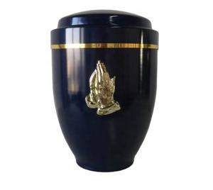 Urna Funeraria de Metal Negro con Cruz Dorada, Urna Conmemorativa de Sobremesa, Florero con Grabado Personalizado, Recuerdo Conmemorativo - Product Image 2