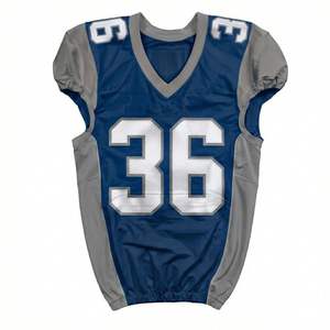 Maillot de football américain bleu sarcelle et noir, design personnalisé, sublimation dégradée, tenue de football moderne pour équipe, uniformes en gros - Product Image 5