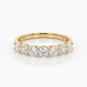 Bague Éternité Plaqué Or 14 carats avec Diamants Taille Ronde Brillante, Sertissage à Griffes, Multi-Pierres, Bijou pour Mariage et Anniversaire - Product Image 1