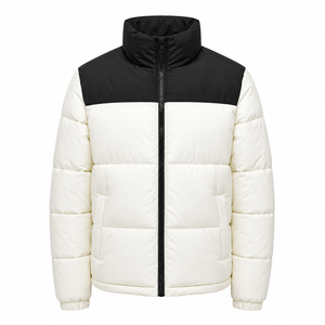 Custom Two-Tone Black & <b>White</b> Puffer <b>Jacket</b> | Winter Warm Quilted Outerwear | OEM/ODM <b>Mens</b> Insulated <b>Jacket</b> Manufacturer - Product Image 1