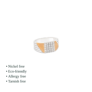 Anillo de Plata 925 con Incrustaciones de Circonitas Cúbicas Geométricas, Estilo Eternity, Minimalista, Unisex, para Uso Diario - Product Image 2