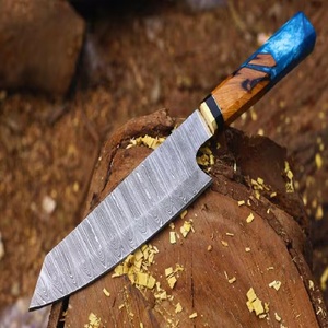 Handmade Damascus Steel Kiritsuke Chef Knife Professional Cooking Knife Resin Olive Wood Handle Drop Point 12" Overall Length - Product Image 3