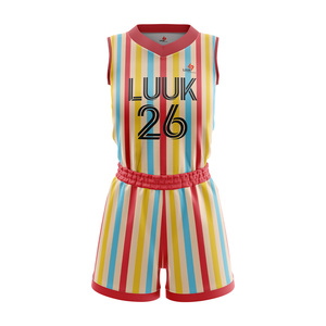 ชุดบาสเก็ตบอลแบบสปอร์ตคอวีแขนกุดพิมพ์ลายตัวอักษรตามสั่งสำหรับเด็กผู้หญิงไซส์พลัส ผ้าตาข่ายระบายอากาศได้ดี - Product Image 2