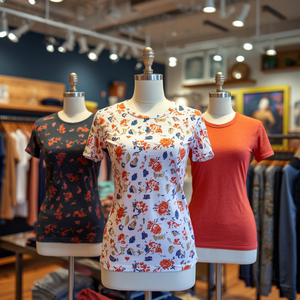 Camiseta de Mujer de Algodón y Spandex Estampada, Suave, Elástica, Informal, de Manga Corta, a la Moda, Cómoda, Ajustada, con Diseño Personalizado OEM - Product Image 2