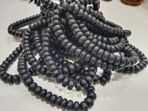 Perles rondes en pierre de grès bleue naturelle, 8 mm, vendues par brin de 8 pouces de long - Product Image 5