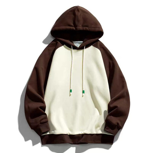 Sweat-shirt à capuche pour homme, manches raglan, surdimensionné, couleur unie, en coton tricoté, décontracté, hiver, silicone – Meilleur prix de gros personnalisé - Product Image 2