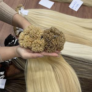 Extensions de cheveux à pointe plate en kératine de qualité supérieure, couleurs européennes, cheveux vietnamiens lisses naturels - Product Image 1