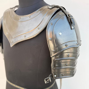 Hombreras de Guerrero Medievales Negras con Gorgeta, Conjunto de Armadura de Acero, Disfraz de Cosplay, Equipo de Interpretación Histórica - Product Image 5