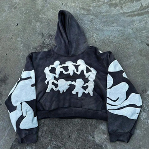 New Design <b>Top</b> Selling Men Hoodies <b>Low</b> Moq Wholesale Men Puff Print Hoodies Wholesale Price New Fashionable Design - Product Image 2