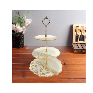 Exclusive Design Resin <b>Cake</b> Stand Transparent Gold Glitter Crafts With <b>Cake</b> <b>Server</b> High Quality At Hot Selling Item - Product Image 3