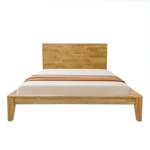 OEM/ODM Queen or Customizable Size <b>Platform</b> Wooden <b>Bed</b> Minimalist Design Eco-Friendly Bedroom Furniture Rubberwood <b>Beds</b> <b>Base</b> - Product Image 2