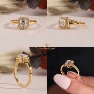 แหวนเพชรทรง Asscher แบบ Halo น้ำหนัก 1.00 กะรัต สี E ความสะอาดระดับ VVS2 สำหรับผู้หญิง ดีไซน์ทันสมัย ทองคำแท้ 14K ได้รับการรับรองจาก IGI เพชร CVD ที่เพาะเลี้ยงในห้องปฏิบัติการ - Product Image 5