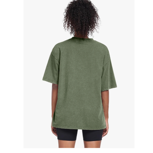 Camiseta de mujer con lavado ácido, logotipo personalizado, venta al por mayor, transpirable, de manga corta, oversize para mujer - Product Image 4