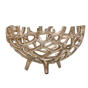 Cuenco de frutas superventas de plata, cuenco para servir en hoteles, cuenco para servir alimentos de aluminio fundido, cuenco increíble de calidad segura con soporte para patas - Product Image 4