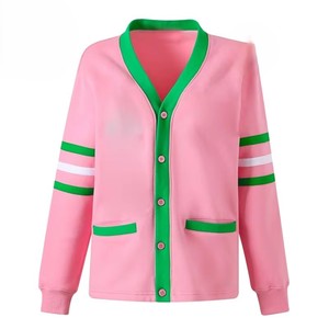 Wholesale Custom for Embroidered Knit <b>Cardigan</b> Sweater for Sorority Fraternity College Varsity Alpha Kapa Spring Front - Product Image 1
