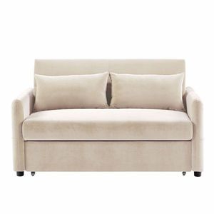 Adjustable Backrest Sofa Bed with Pull-Out Feature 2 Lumbar <b>Pillows</b> for <b>Small</b> Living Spaces Apartments Bedrooms - Product Image 3