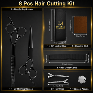 NYBL-55 5.5inch Straight <b>Left</b>-<b>handed</b> <b>Scissors</b> JAPAN 440C Sharp 58-59HRC Hardness Stainless Steel Handle Barber Shears Hair 28 - Product Image 6