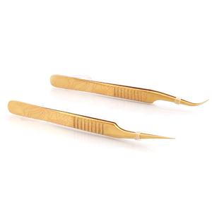 Pinzas de extensión de pestañas de acero inoxidable de calidad superior japonesa, agarre de diamante, punta de fibra de 90 grados, herramienta de belleza de último diseño - Product Image 3