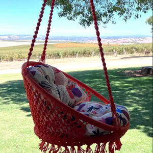 <b>Swing</b> <b>chair</b>, macrame <b>swing</b>, orange <b>swing</b>, <b>swing</b> cushion, macrame design <b>swing</b>, <b>Swing</b> rocking <b>chair</b> - Product Image 1