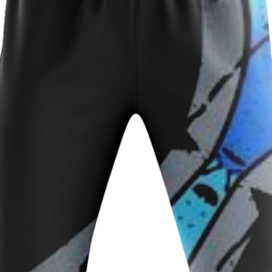LAMA INDUSTRIES Pantalon de survêtement pour homme noir et bleu, coupe droite, imprimé croisé, taille élastique, décontracté, léger, lin/coton, printemps - Product Image 6