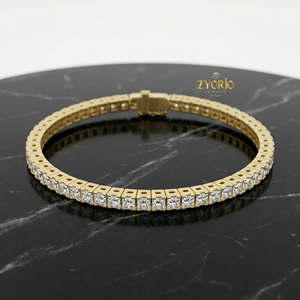 Bracelet tennis classique en or avec diamants de laboratoire, or 14K/18K, bijoux fins élégants et luxueux pour femme, style quotidien, cadeau de mariage, fête - Product Image 3