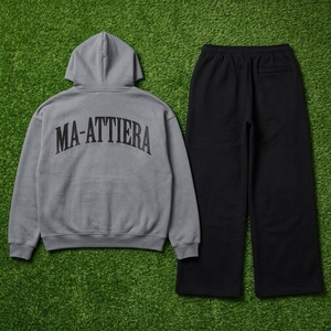 Conjunto deportivo para hombre, sudadera verde con capucha, pantalones deportivos, conjunto de dos piezas con bloques de color, sudadera con cremallera completa, pantalones de pierna ancha, conjunto informal. - Product Image 6