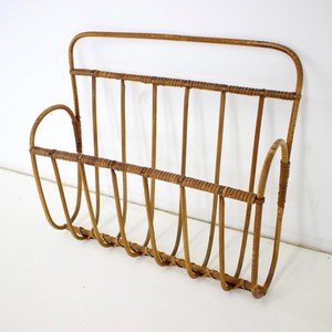 Wall hanging file holder handmade rattan magazine holders low cost book newspaper rack stand - Product Image 1