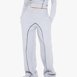 Men's Gray Sweatpants <b>Elastic</b> <b>Waist</b> Side Stripe Casual Jogger Pants Breathable Knitted Cotton Autumn Wear - Product Image 6