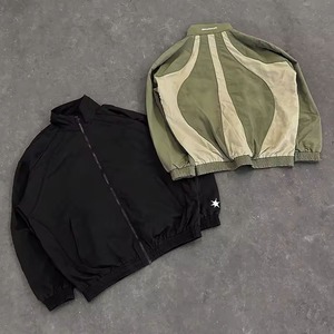 Custom Windbreaker Jacket Set Men Lightweight Nylon <b>Tracksuit</b> Color Block Jogging Sweat Suit Hooded Joggers Set Manufacturer - Product Image 2